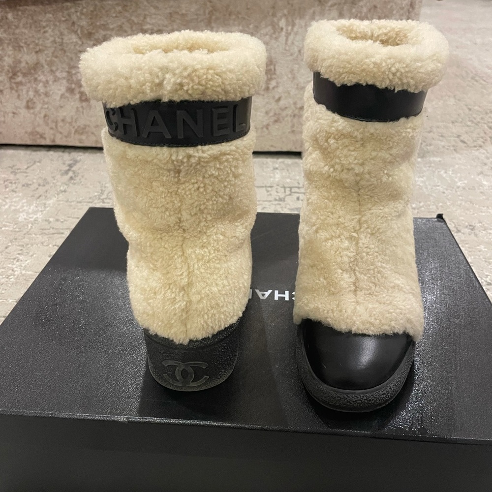 Chanel Shearling Boots